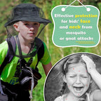 South to East Premium Kids Mosquito Head Net for Insect, 2 Pack, Fly & Bug Protection | Ultra Large & Long, Extra Fine Holes for Camping, Hiking, Fishing, Safari, Fits All Hats for 5-12 yrs Children