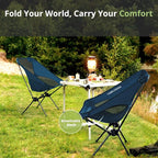 CAMEL CROWN Portable Camping Chair Lightweight Compact Folding Chair Mesh for Outdoor Camp Travel Beach Picnic Festival Hiking Backpacking Navy Blue
