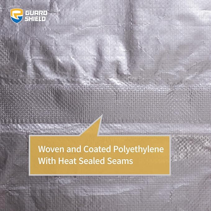 GUARD SHIELD Tarp 20x20 Feet Waterproof Grey/Silver Tarps 8Mil Multi Purpose UV Resistant Cover for Outdoor,Camping,Tent,Boats