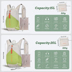 BECOJADDE 20L Small Hiking Backpack for Men Women Foldable Packable Back Pack Ultralight Hiking Daypack for Travel Camping Outdoor, Beige Green