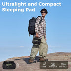 ATEPA ThermAir Pro Backpacking Sleeping Pad, 6.6 R-Value Insulated Ultralight Inflatable Sleeping Pad Folding Camping Pad with 7 Layers & Storage Bag for Camping Backpacking, Wide Long Size (78"x27")