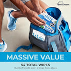 XL Body Wipes for Adults Bathing No Rinse - 50 Ct. + 4 Travel Shower Wipes - 9"x12" Thick Cleansing Bath Wash Sheets for Elderly Incontinence, Men & Women - Camping Essentials Disposable Washcloths