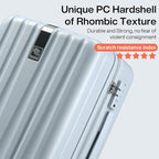 Hanke 29 Inch Luggage Suitcases With Spinner Wheels Lightweight PC hardside Rolling Suitcase With Travel Lock, Checked-Large 29-Inch(Gray)