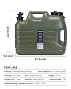UPWOIGH Camping Water Container, 6.6 Gallon Big Water Jug(25L), Truly No Leakage Water Storage, Military Green Water Tank,BPA Free Overlanding Gear