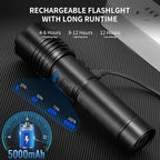 BERCOL Flashlights High Lumens Rechargeable, 90000 Lumens Super Bright Led Flashlight, 7 Modes Brightest Powerful Flash Light with COB Light, IPX6 Waterproof Handheld Flashlights for Camping Home
