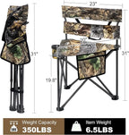 Hunting Chair Extra Large Tripod Chair with Backrest Portable Camping Chair for Fishing Blind Hiking