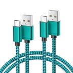 Basesailor for iPhone 17 16 Pro Max Charger Cord,USB to USB C Cable,Type C Charging Power Cord for Apple 17e 15 iPad 10 Air 4 5,Samsung Galaxy S26 S25 S24 S23,Green,2Pack 10FT(3M)