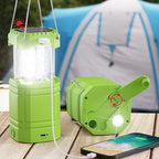 3000mAh Large Capacity Hand Crank Solar Camping Lantern, Portable Ultra Bright LED Torch, 23-26 Hours Running Time, USB Charger, Electronic Lantern for Outdoor