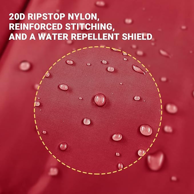 KingCamp Ultralight Camping Blanket, Packable Down Alternative Puffy Wearable Blankets Weatherproof Warm Package Quilt with Snap Buttons for Outdoor Hiking Travel Picnic Stadium (79" x 53", WINE)