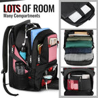 YOREPEK Travel Backpack, 50L Laptop Backpacks for Men Women, Water Resistant Airline Approved Bag with USB Charging Port Fits 17 Inch Computer, Pink