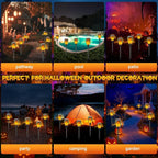 Upgraded Solar Lights Outdoor, 6 Pack Flickering Flame Solar Torch Lights with Super Larger Size for Halloween Decor, Solar Halloween Lights Waterproof Solar Powered Outdoor Lights for Garden Pathway