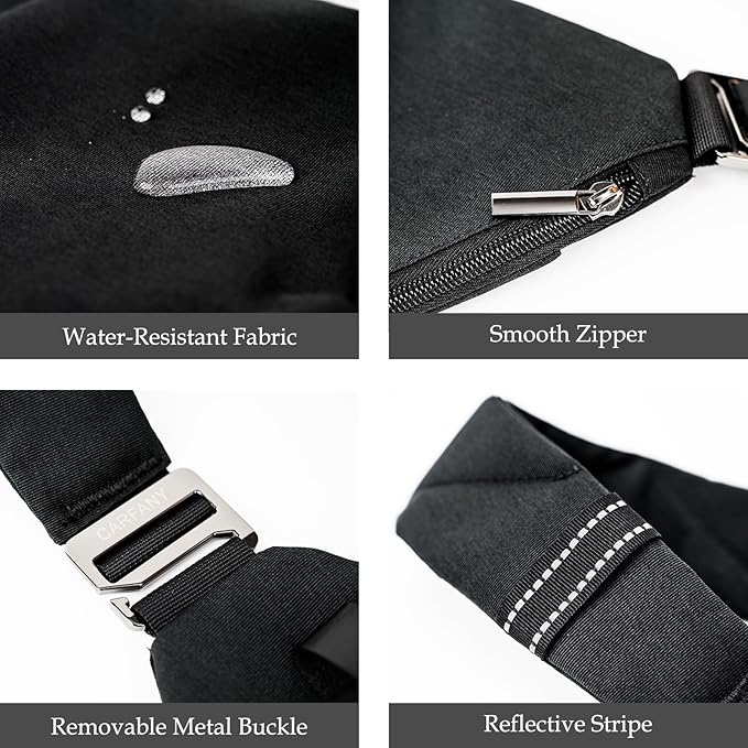 Anti-Theft Crossbody Sling Bag Unisex Slim Water Resistant Shoulder Bag Outdoor Casual Hiking Daypack