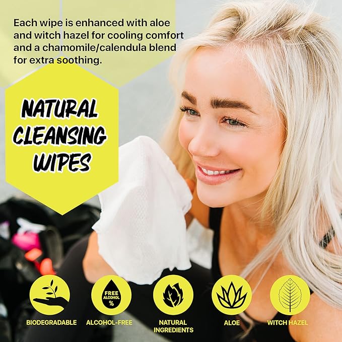 Body Cleansing Wipes - Original Biodegradable Natural Disposable Wipes, Individually Wrapped for the Gym, Workout, Hiking, Travel, and Sport, Citrus 12-Count…