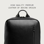 Nordweg Nomad Leather Laptop Backpack NW089A – Lightweight Daypack for Work & Travel – Fits Laptops up to 15.6” (Black)