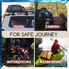 Waterproof Duffel Bag - Motorcycle Dry Bag Tail Bag with Large Storage Space, Waterproof Luggage Duffle Bags with Outer Mesh Zipper Pocket for Camping, Kayaking, Fishing & Traveling