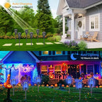 Upgraded Larger Solar Lights Outdoor, 6 Pack Flickering Flame Solar Torch Lights with Super Larger Size for Halloween Decor, Waterproof Solar Powered Outdoor Halloween Light for Yard Pathway (Blue)