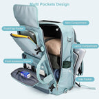 PIJUSHI Travel Backpack for Women Carry on Luggage Backpack Convertible Large Laptop Duffel Bag for Airplanes(PE049 Teal Blue)