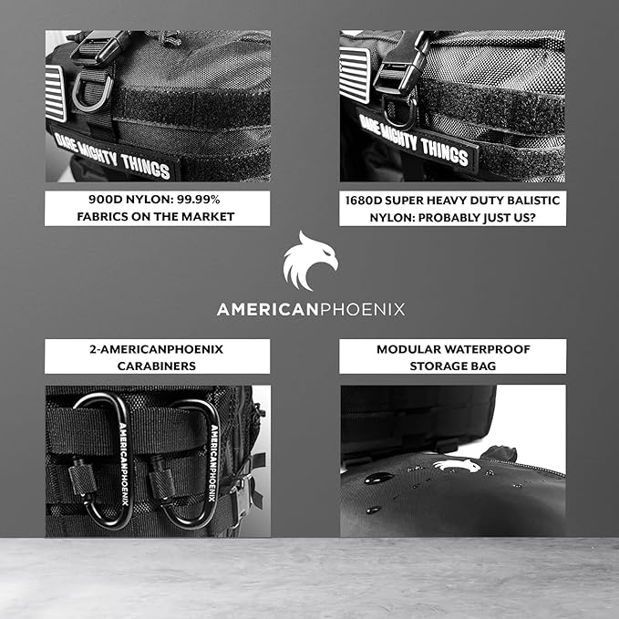 45L to 55L Expandable Professional Tactical Backpack | 1680D SUPER HEAVY DUTY BALLISTIC NYLON |10X Stronger Work & Military Bag | Built-In Rain Cover | MADE BY PROS FOR PROS (Carbon Black: Pro Series)