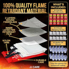 JJ CARE Fire Blanket – 10 Packs with Hooks and Gloves – Emergency Fire Blanket for Home & Kitchen, High Heat Resistant Fire Suppression Blankets for Home Safety, Kitchen, and Camping
