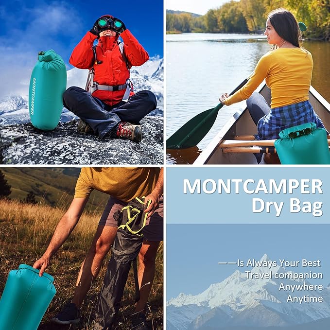30D Nylon Waterproof Dry Bag-Extra Large Waterproof Storage Sack with Roll Top Closure-Suitable for Long Hiking, Camping, Kayaking and Beach-Float on Water(35L/Turquoise blue)