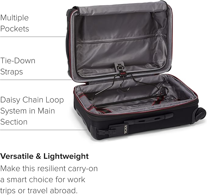 TUMI - Aerotour 4 Wheel Expandable Luggage - Men's and Women's Lightweight Business and Leisure Travel Suitcase - 21.75" International Expandable Carry-On, Black