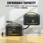 VTOMAN Jump 1800 Portable Power Station with 110W Solar Panel, 1800W/1548Wh LiFePO4 Battery Solar Generator with 1800W Constant-Power, PD 100W Type-C, Capacity Expandable for Camping, Home Backup