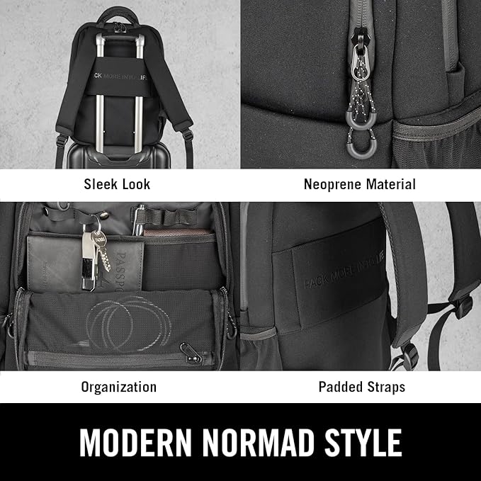 Kenneth Cole REACTION Logan Neoprene Travel 16" Laptop Backpack, Black