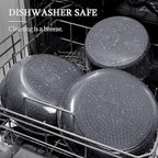 GiPP Ceramic Pots and Pans Set Non Stick, Nonstick Detachable Handle Cookware Sets, Non Toxic Induction Kitchen Pot and Pan with Removable Handle, Healthy RV Cookware, Dishwasher ＆Oven Safe, 5 Piece