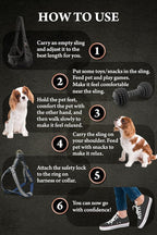 Noah & Paw Dog Sling Carrier for Small Dogs 5-18lb, Dog Sling for Small Dogs and Cats, Dog Carrier with Adjustable Padded Strap, Premium Twill, Lined with Fur, Double Safety Feature, Machine Washable