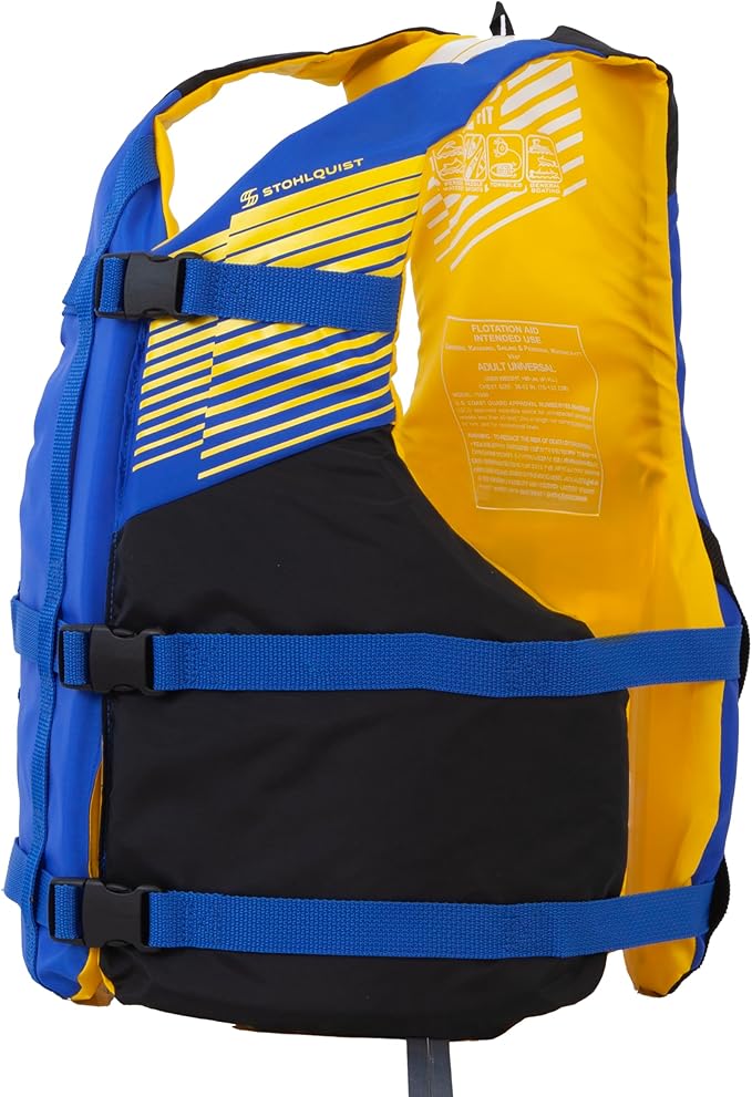 Stohlquist FIT Adult Life Jacket, US Coast Guard Approved Type III Life Vest, PFD for Men and Women, Easily Adjustable, Lightweight and High Buoyancy - Universal Fit (30-52" Chest)