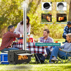 Gaomon Outdoor Portable Wood Stove, Tent Stove,Wood Burning Stove for Camping,Cast Iron Wood Stove,Tent Heaters for Camping, Includes Chimney Pipes ans View Glass,Ice-fishing, Cookout, Hiking, Travel