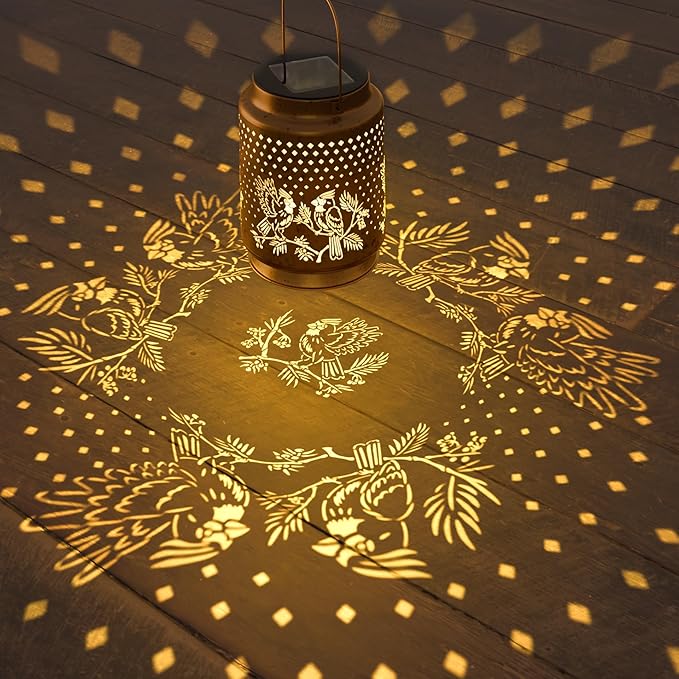 Cardinal Solar Lantern for Garden Outdoor Decor – Hanging Metal Light Decoration for Patio, Yard, Lawn, Pathway, Backyard – Birthday Gift for Mom, Women, Grandma