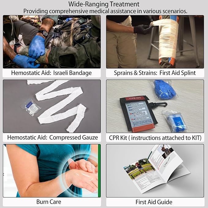 Advanced First Aid Kit, Comprehensive Trauma First Aid Kits with Labelled Compartments for Cars, Home, Office, Backpacking, Camping, Traveling, and Cycling -Upgrade 324 Piece
