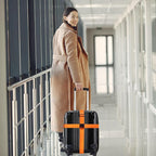 Luggage Straps for Suitcases TSA Approved Travel Belt 4 Pack by Chelmon(Orange)