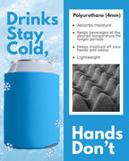PartyPrints 25 Pack Robins Egg Blue Blank Can Cooler Sleeves, Customizable Bulk Insulated Foam Beer, Collapsible Plain Drink Holder, Cold Soda Insulator, 12oz Regular, 16oz Tall Cans