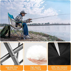 Oversized Camping Chair, Portable Folding Padded Camping Chairs with Cup Holder and Carry Bag, Heavy Duty Outdoor Camping Chairs for Adults, Up to 400Lb, for Fishing (Black-2 Pack)