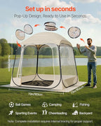 VEVOR Pop up Sports Tent, 8 Sizes Optional Clear Bubble Tent for 1-6 Person, Waterproof Outdoor Pod with Floor Mat & Top Cover, Garden Igloo Dome Tents Camping Shelter for Sports Watching