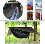Portable Single Double Nylon High Strength Parachute Hammock Rainfly Set, Camping Hammock with Rain Fly Tarp and Mosquito Net Tent Tree Straps, Backpacking Hiking Travel Yard Outdoor Activities