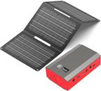 Portable Solar Power Bank with AC Outlet 65W 110V External Battery Pack, 24000mAh Portable Laptop Charger with Foldable Solar Panel 30W for Outdoor Smart Device Camping Hiking Trip Off Grid Backup