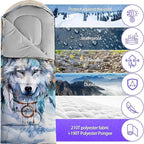 Sleeping Bags for Adults Youth Kids,3D Printing Camping Sleeping Bag for Girls Boys Lightweight Waterproof Cold/Warm Weather Sleeping Bag for 3 Seasons