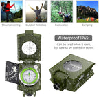 Proster IP65 Compass Hiking Survival - Lensatic Sighting Compass for Camping Navigation, Compass with Clinometer & Carry Bag for Camping Hunting Hiking Geology Activities