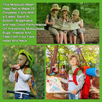 Hestya 2 Pack Mosquito Head Mesh Net Midge Insects Bugs Head Face Net Protecting for Outdoor Hiking Camping Climbing Walking(Army Green)