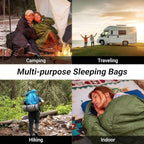 KingCamp Sleeping Bag for Adults, Cold Weather & Warm XL Big and Tall Flannel Sleeping Bags with Compression Sack Portable Waterproof Essentials Gear Accessories for Outdoor Camping