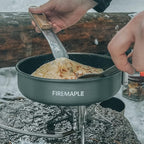 Fire-Maple Feast 4 Piece Camping Cookware Cookware Cookware Kit Outdoor Cookware Set with Pots, Kettle, Saucepans and Spatula for Hiking Fishing Picnic