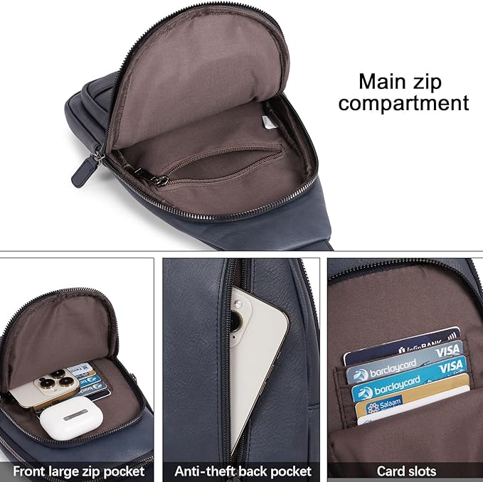 CLUCI Crossbody Bags for Women Men,Leather Sling Bag Cross Body Backpack for Woman Gifts for Women Birthday Unique