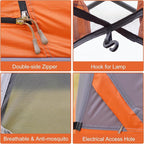 Vidalido 3-4 Person Tent with 1 Mesh Door and 2 Large Mesh Window, Double Layer Waterproof Portable Family Cabin Tent, 4 Person Tents for Outdoor Camping Hiking