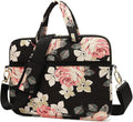 kayond Black Rose Patten water-resistant Laptop Shoulder Messenger Bag Case Sleeve for 15 Inch 15.6 Inch Laptop,Laptop Briefcase