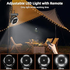 PANERGY Camping Fan with Light - 20000mAh Rechargeable Battery Fan with Charger, 70Hrs Cooling Time, 4 Speeds, 110° Auto Oscillation & 270° Pivot Design with Hook for Camping/Power Outage/Hurricane