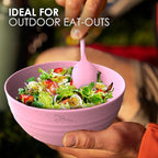 WheatStraw Dinnerware Sets for 4 - Alternate To Plastic Dishes - Dishwasher Safe Microwave Plates - Unbreakable Dinnerware Set - Wheat Straw Dishes - Lightweight Camping Plates & RV Dishes