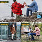 2 Pcs Folding Camping Stool Portable 17.8 Height Stool Lightweight Chair Foldable Camping Seat Hold up to 600 Lbs for Outdoor Walking Hiking Fishing Hunting Travel Gardening, Green